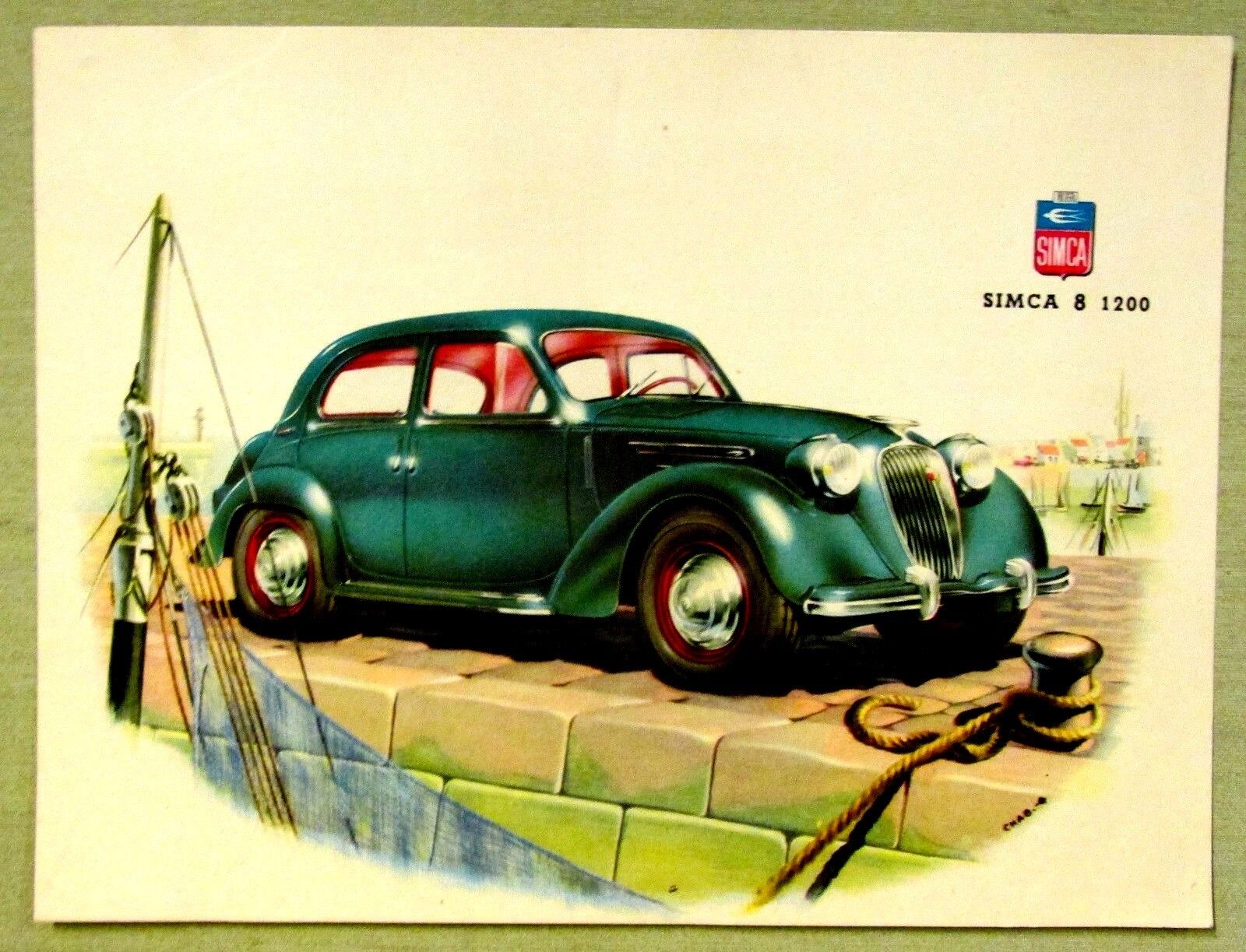 RARE Vintage SIMCA 8 1200 CAR VAN AUTO ADVERTISING INSERT AD FRENCH FRANCE FIAT