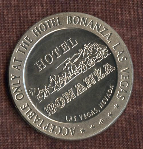 1, $1.00 Slot Token. Hotel Bonanza. Las Vegas, NV. 1967 1, $1.00 Slot Token. Hotel Bonanza. Las Vegas, NV. 1967