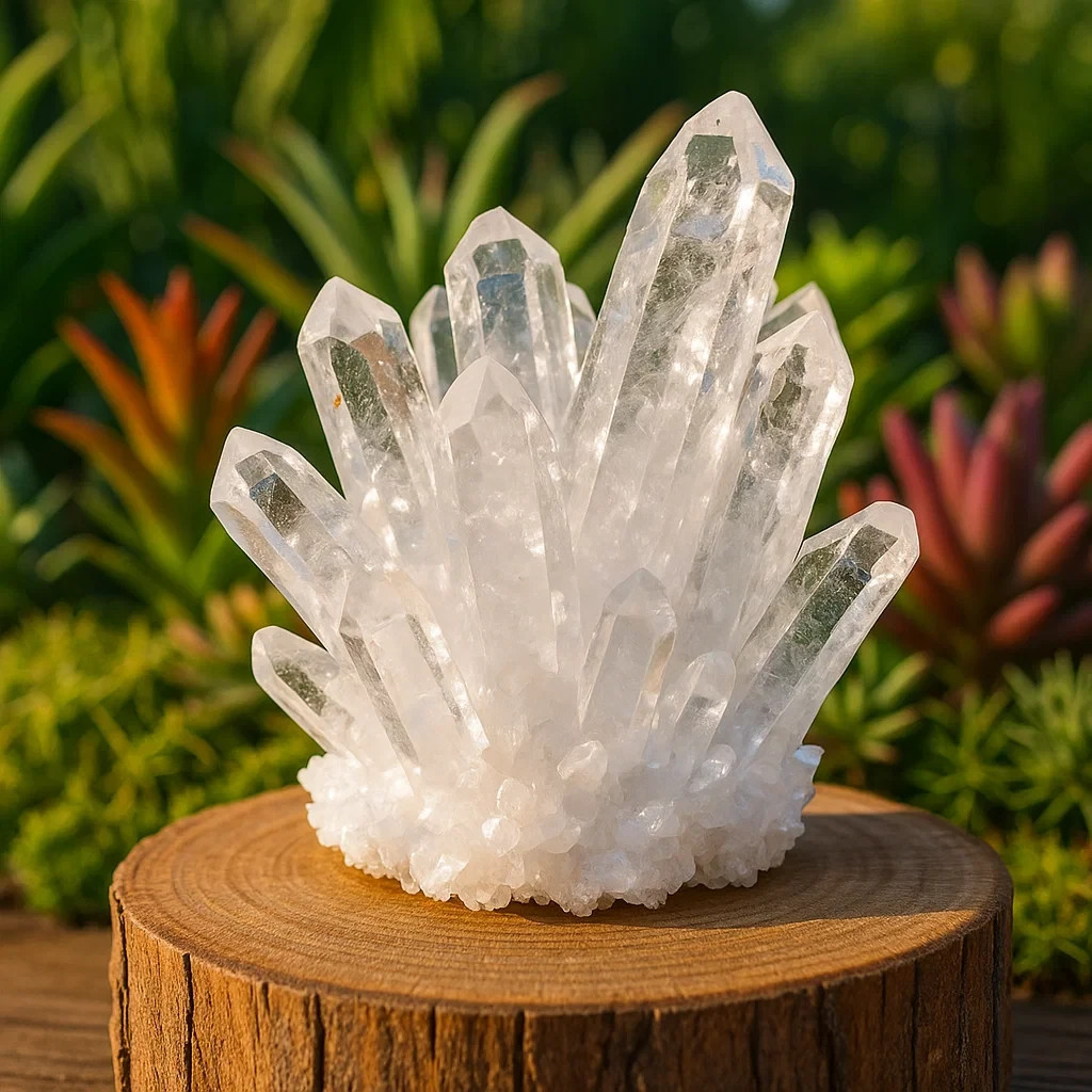 2025New Find Large Clear White Quartz Crystal Healing Cluster Mineral Rocks