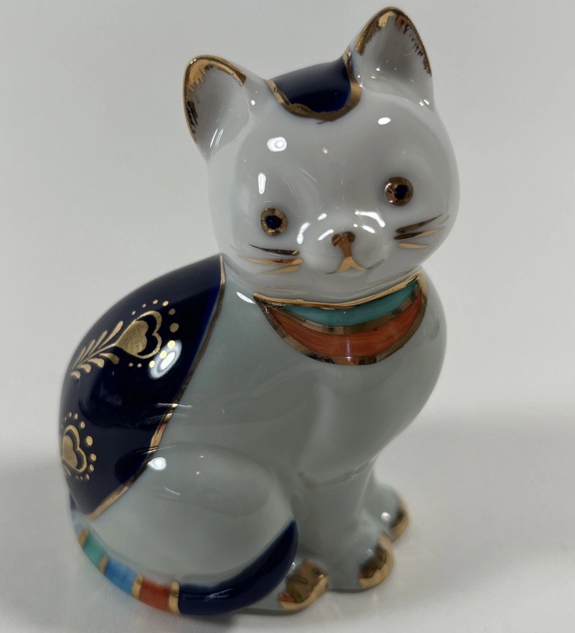 VTG Takakashi Blue And Orange Kitty San Francisco Made In Japan 2 1/2 By 3 “
