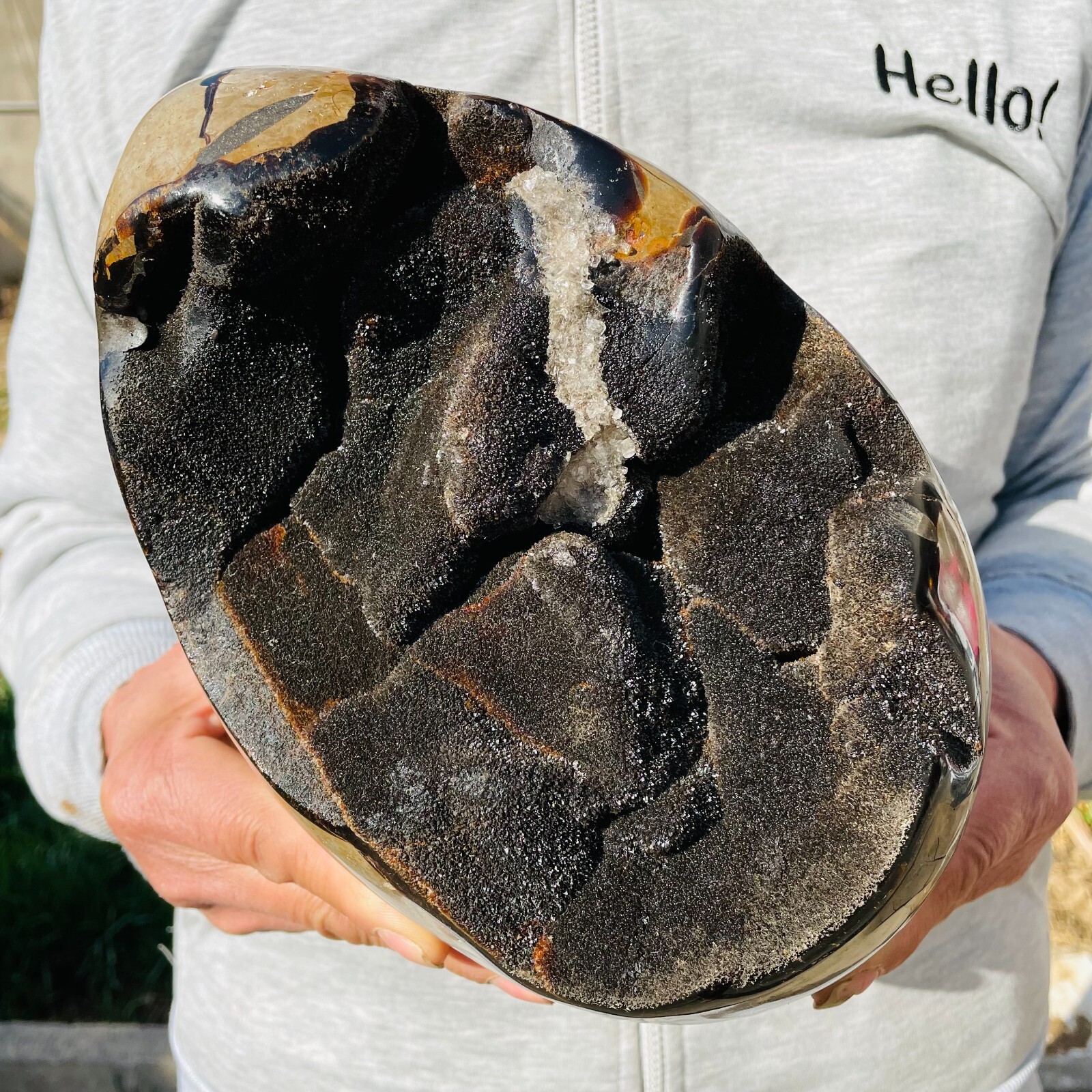 14.82lb Large Natural Septarian Dragon Stone Crystal Egg Geode Mineral Specimen