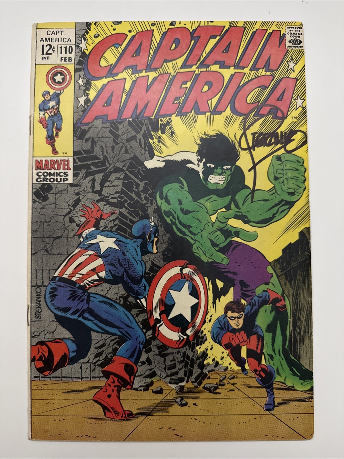 Captain America #110 (Marvel 1969) 🔑KEY ISSUE 🔥SIGNED JIM STERANKO 🔥