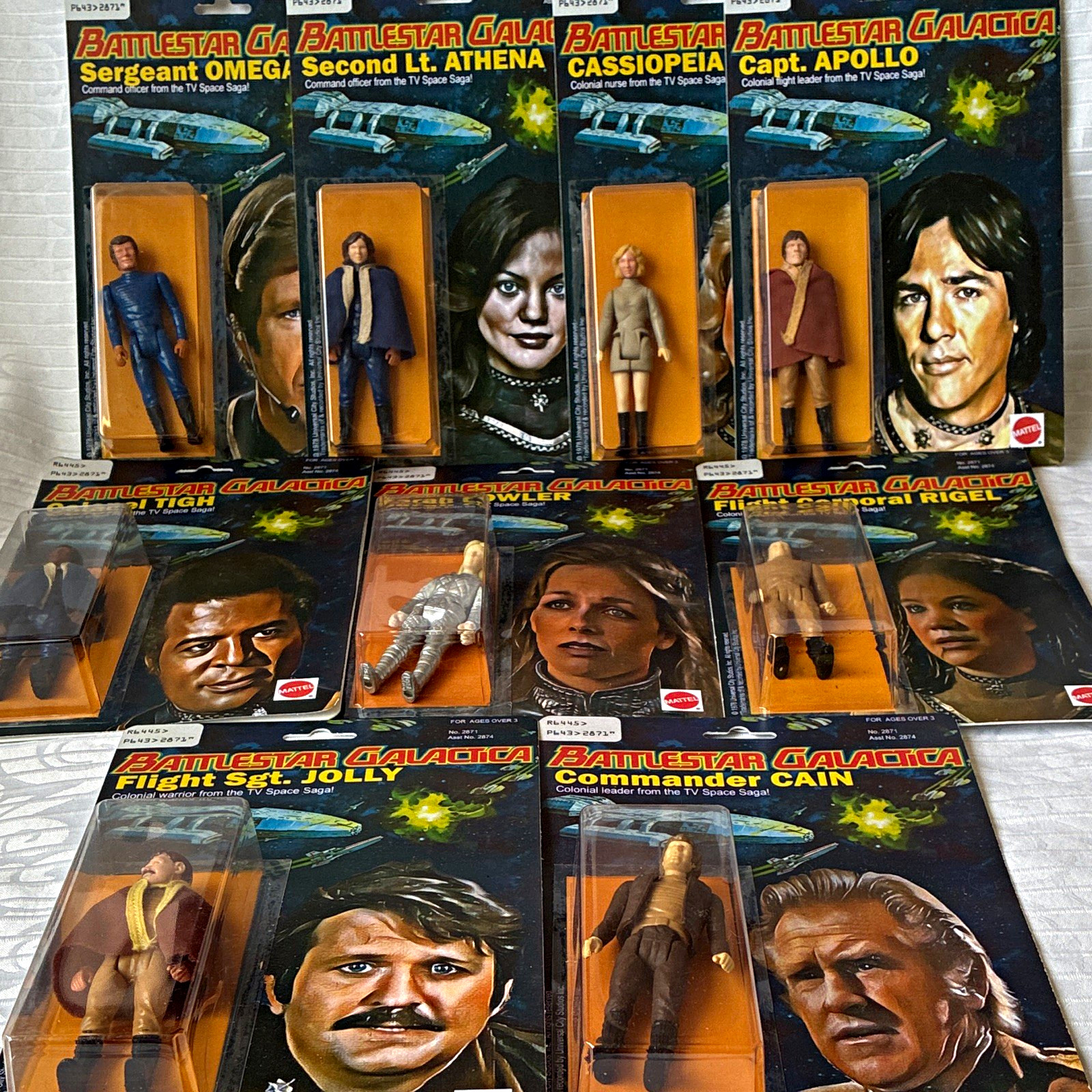 Mattel 1978 Battlestar Galactica Vintage Carded Action Figure Lot