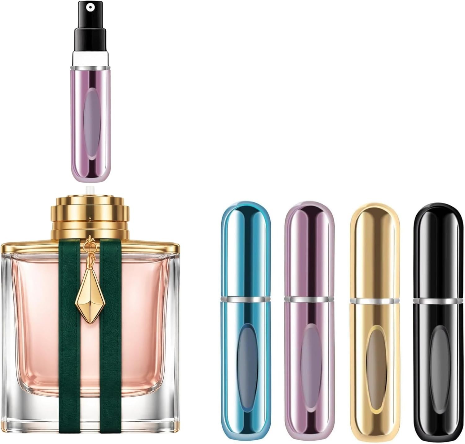4 Pcs Refillable Perfume Atomizer, Travel Perfume Bottle Refillable and Leak-Pro 4 Pcs Refillable Perfume Atomizer, Travel Perfume Bottle Refillable and Leak-Pro