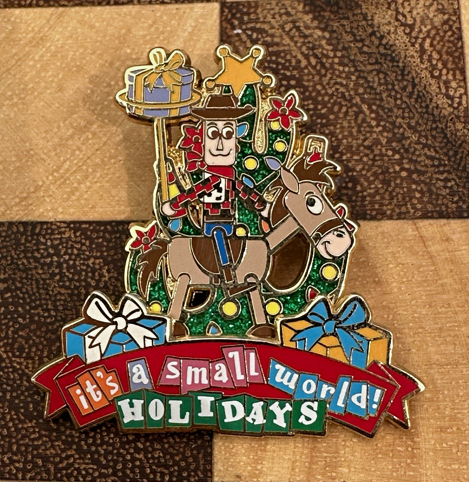 Woody It\'s a Small World Holiday Limited Edition Trading Pin Disneyland Pin