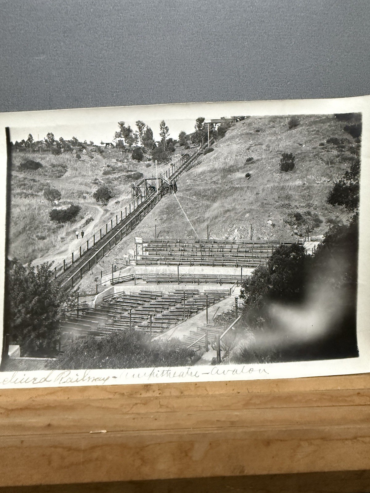 Ca 1908 Orig. Photograph: Amphitheater, Avalon, CA Showing FUNICULAR