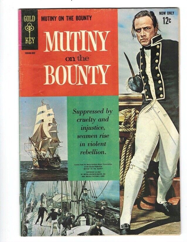 Mutiny On the Bounty Gold Key 1962 FN- Beauty marlon Brando Photo Covers