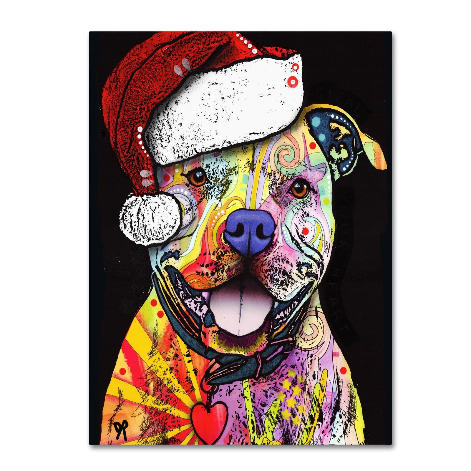 Trademark Fine Art Dean Russo \'beware Of Pit Bulls Christmas Edition\' Canvas Art