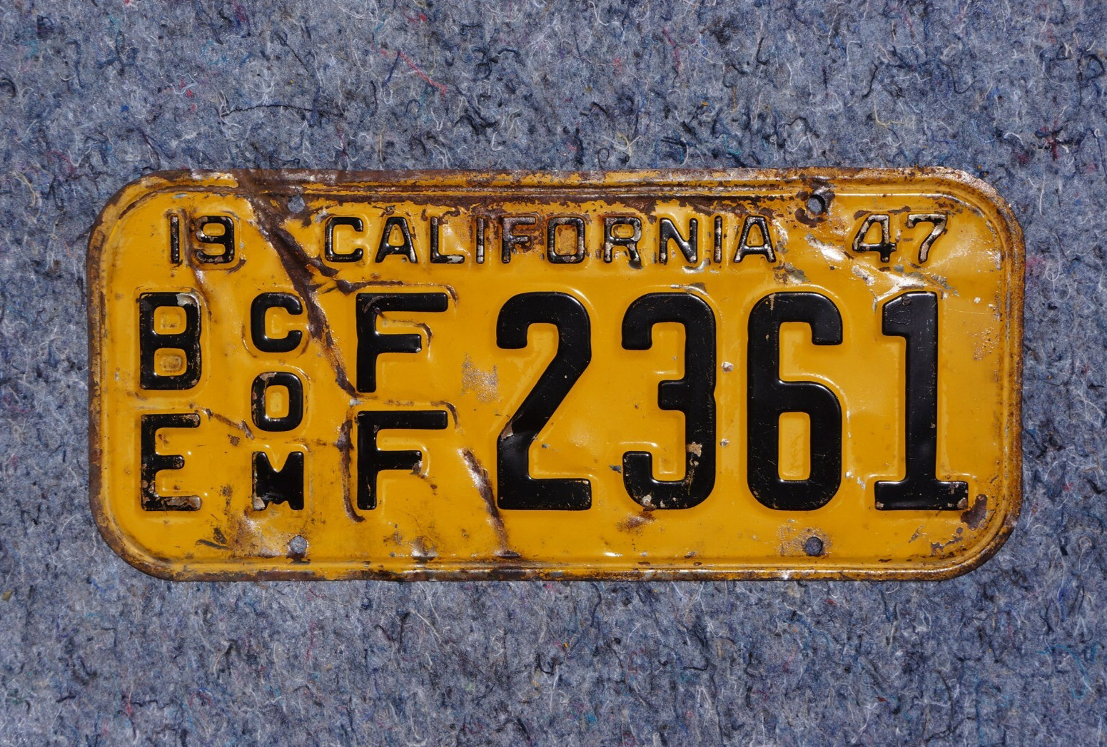 1947 CALIFORNIA License Plate 1947 CALIFORNIA License Plate