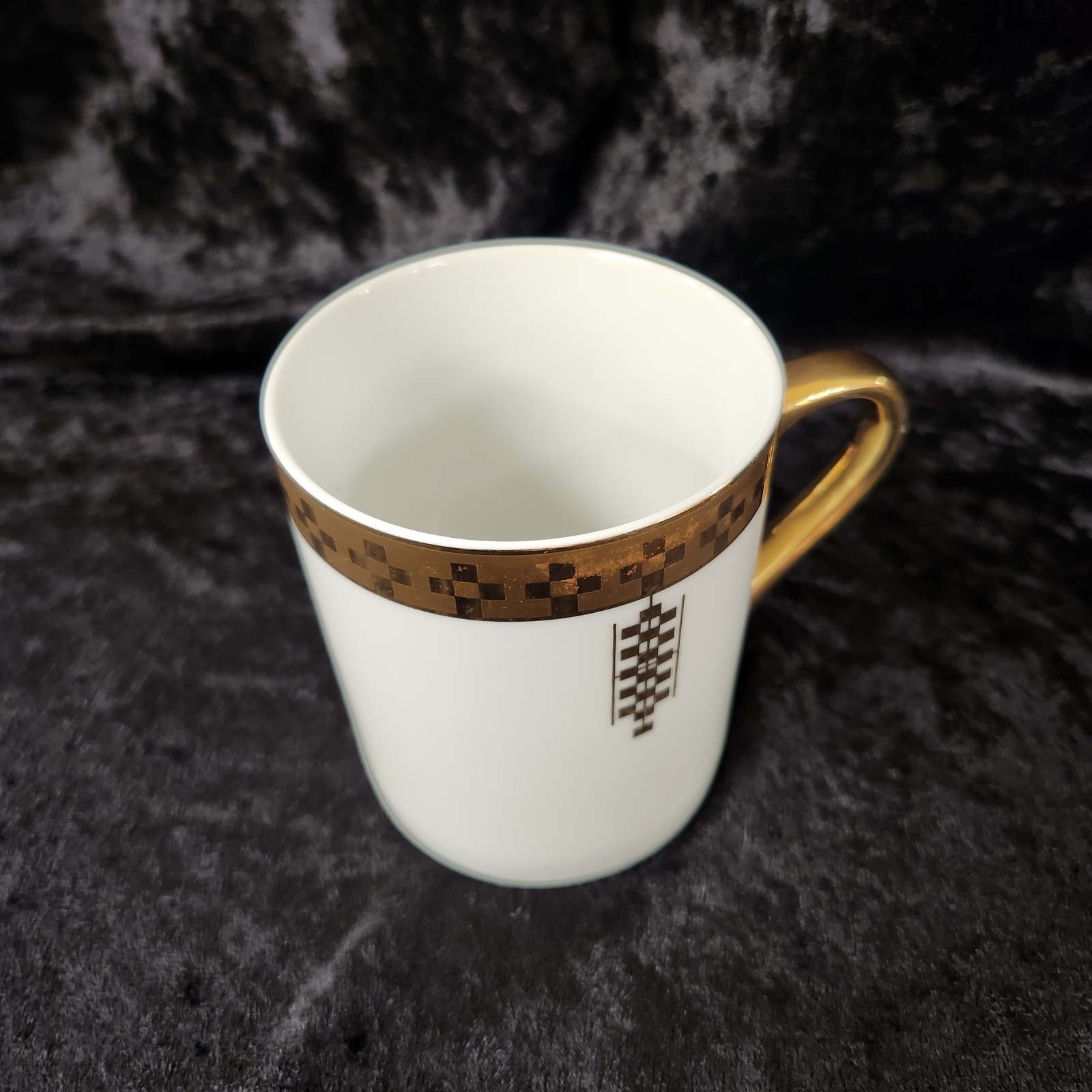 Tiffany & Co Frank Lloyd Wright Imperial Coffee Mug Gold Squares 1992 (26100)