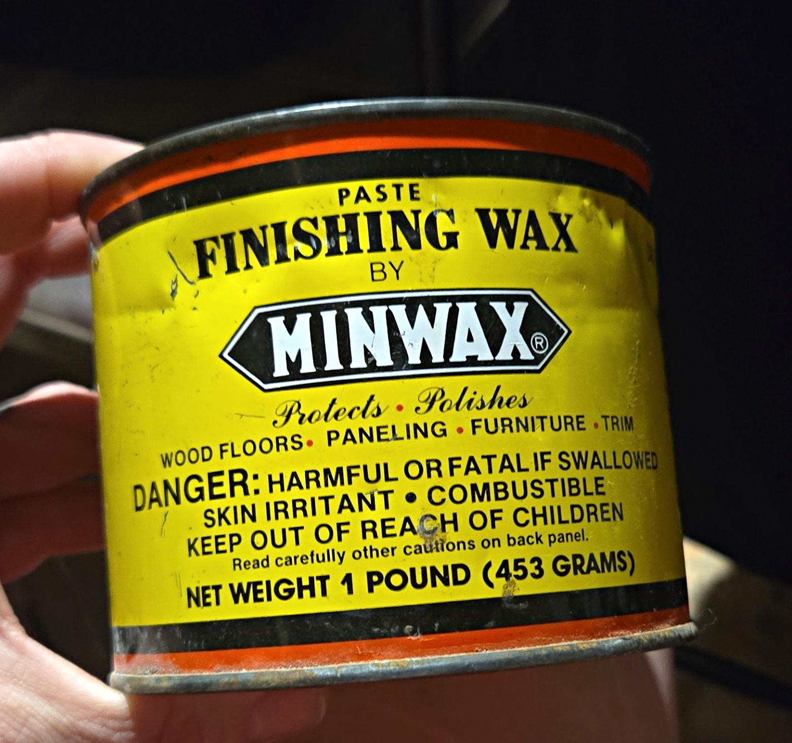 Vintage Tin Can Minwax Paste Finishing Wax 1 lb Clear/Yellow Gloss Wood Wax NEW