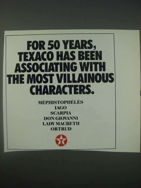 1989 Texaco Oil Ad - For 50 years Texaco has been associating