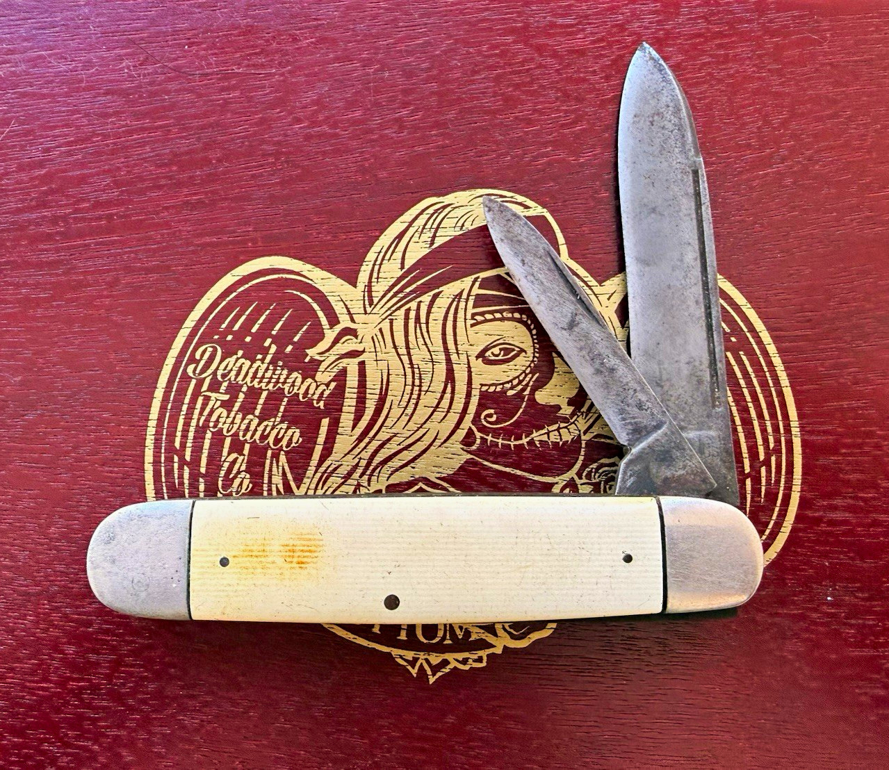 Vintage Camillus NY USA #23 Two-Blade Pocket Knife Jigged Bone Handles