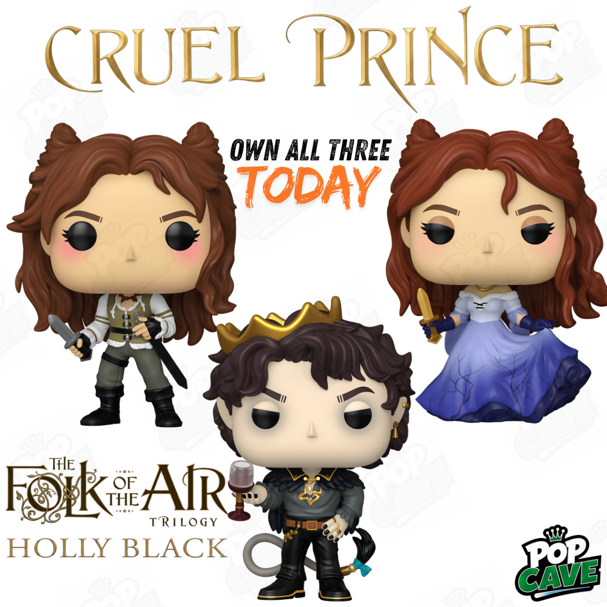 Funko Pop Cave CRUEL PRINCE SET Folk of the Air Trilogy JUDE DUARTE & CARDAN