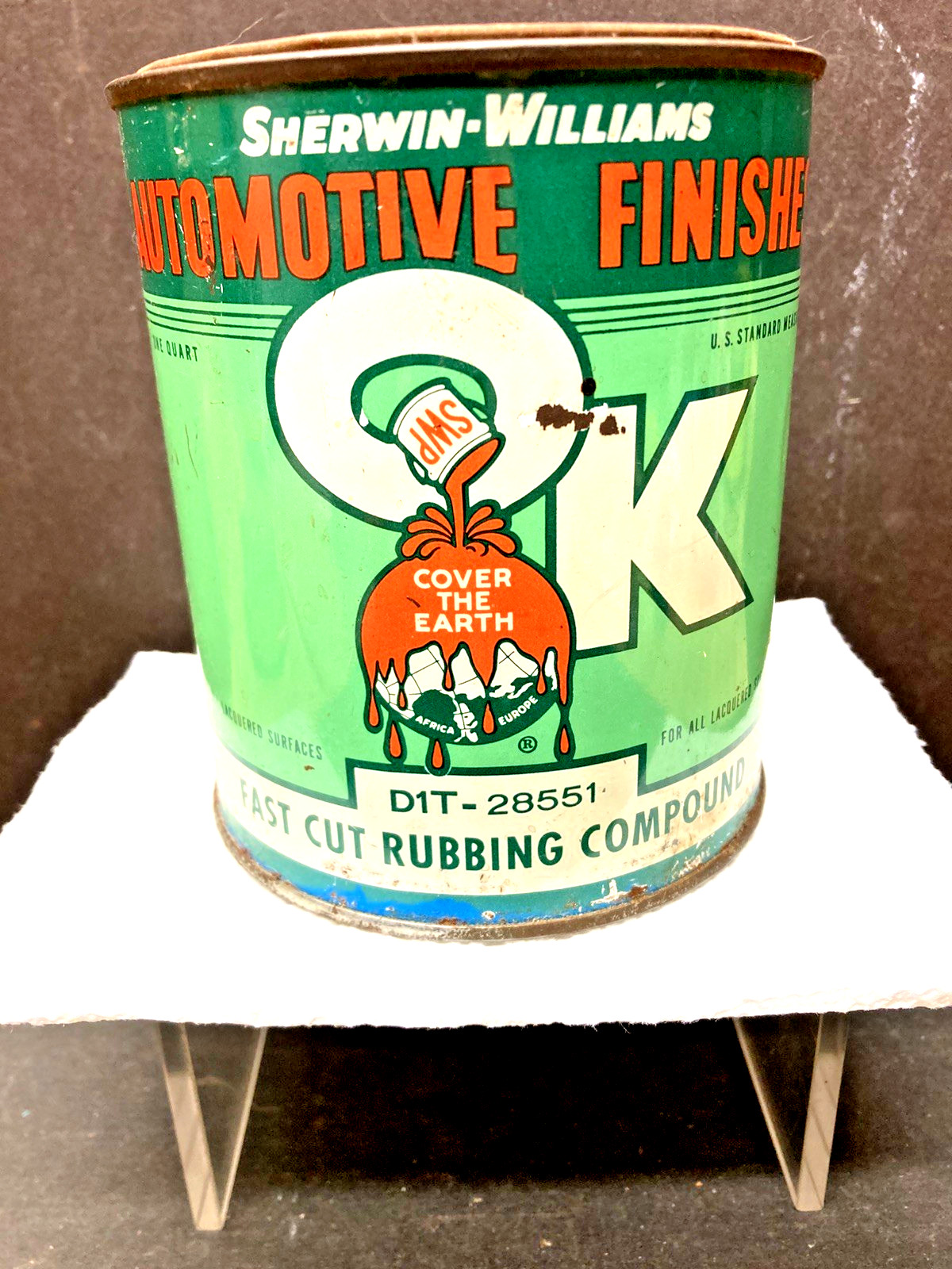 Vintage Sherwin-Williams Automobile Rubbing Compound Can (FULL)