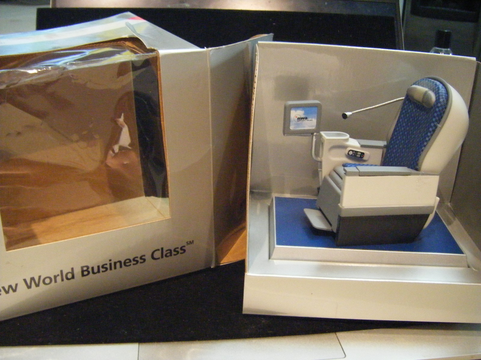 vintage northwest airline business class seat display