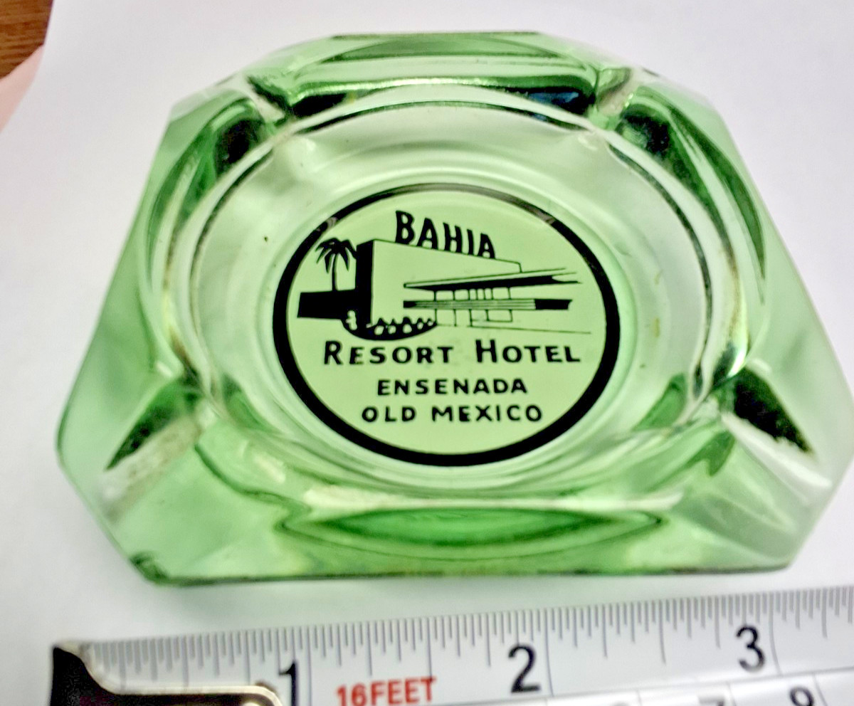 Vintage Bahia Resort Hotel Ensenada Old Mexico 4 Lobe Glass Ashtray