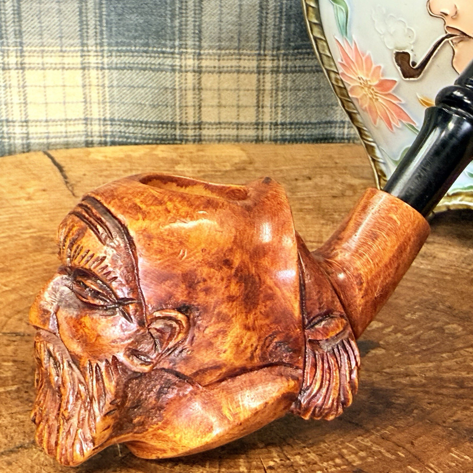 NOS UNSMOKED KAYWOODIE Heirloom The Prophet  Figural Tobacco Pipe 3 Hole Stinger