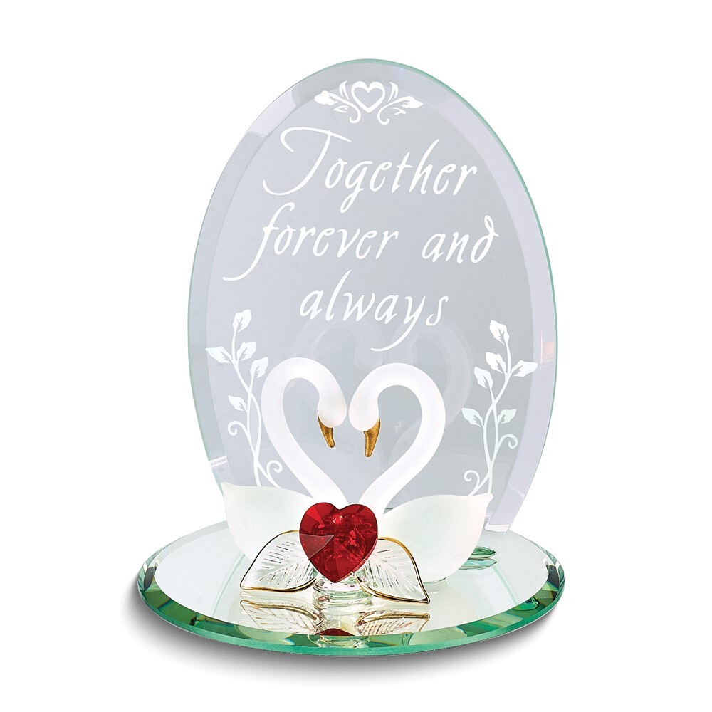 Swans Together Forever Glass Figurine