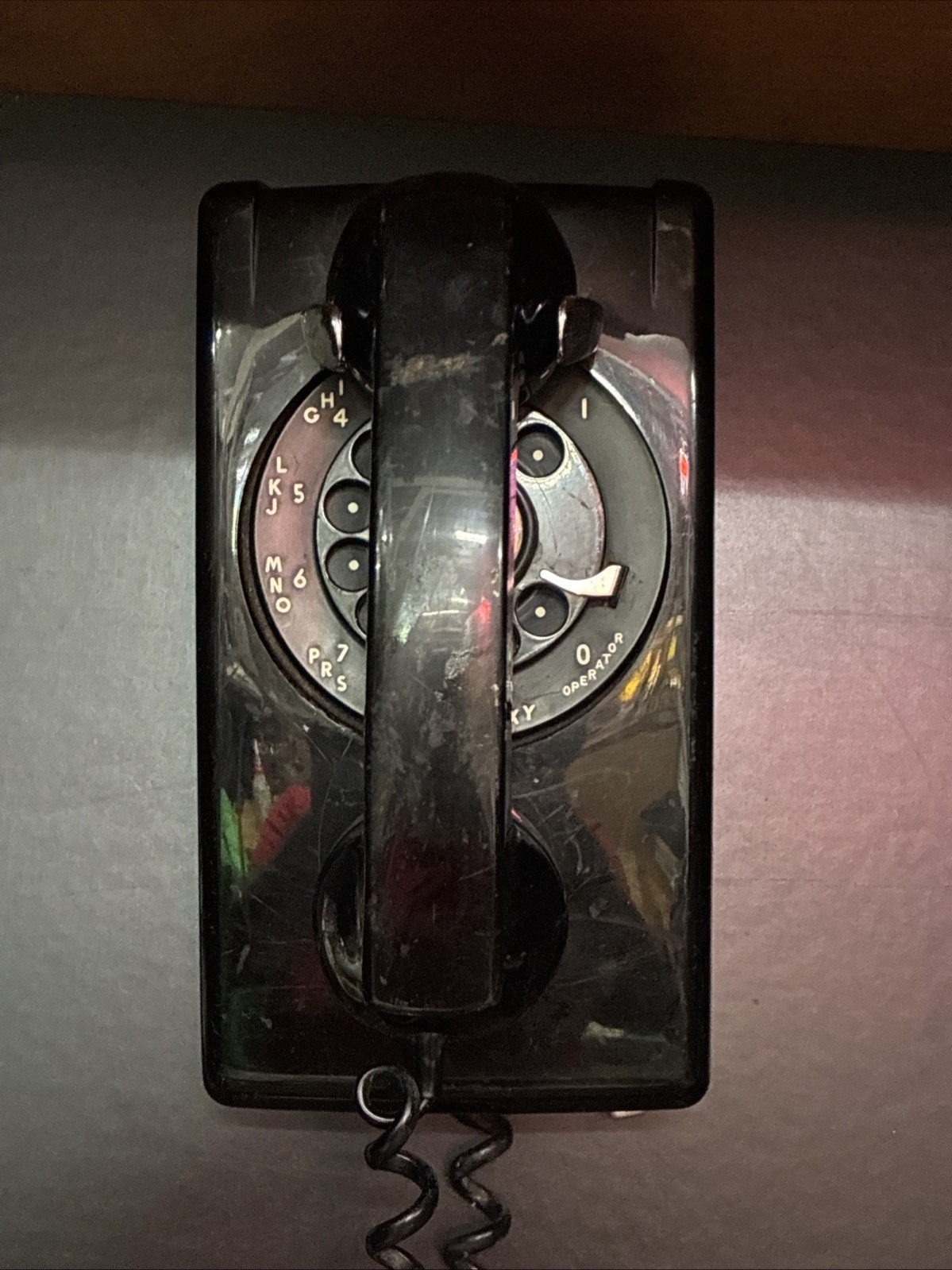 VTG 1961 Western Electric black 554 Rotary Wall Bell System Telephone UNTESTED