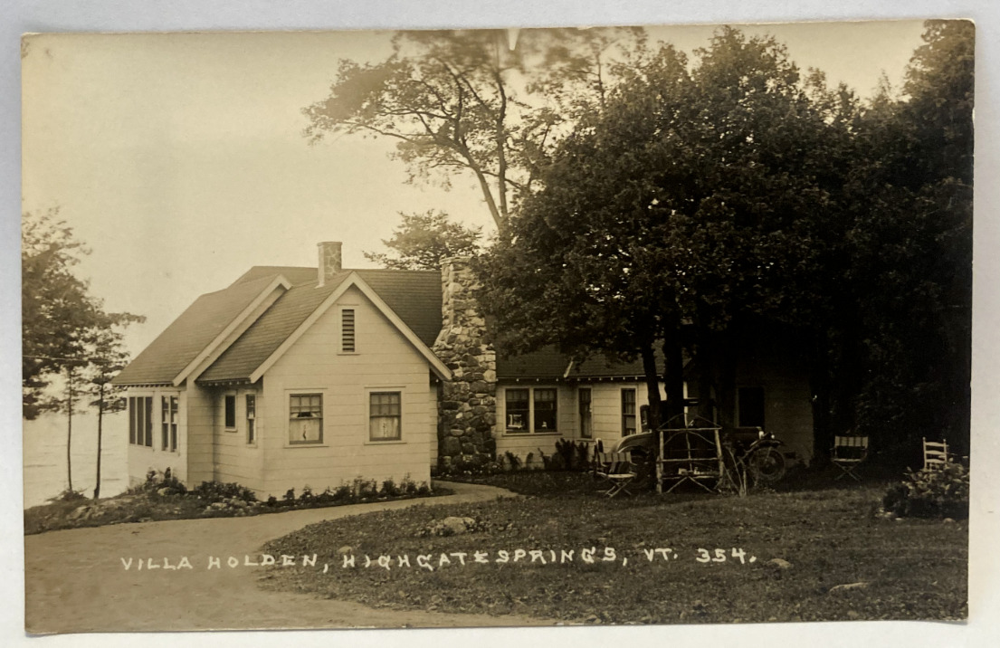 RPPC Villa Holden, Highgate Springs, Vermont VT Vintage Real Photo Postcard
