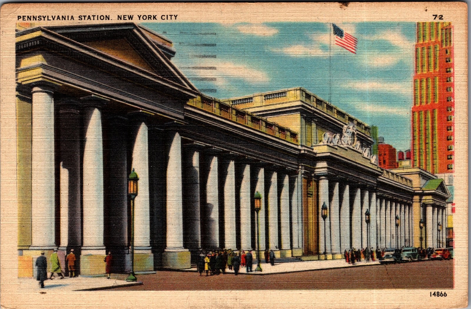 1947 Pennsylvania Station New York City NY Linen Postcard