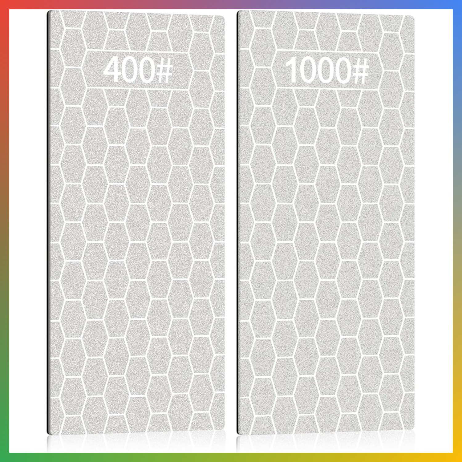Diamond Sharpening Stone Set 400 1000 Grit Knife Whetstone Plate 2PC