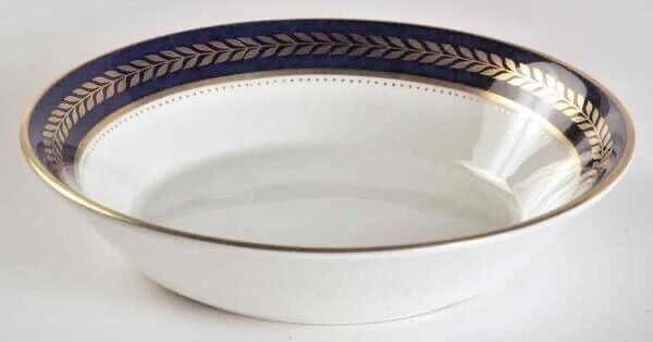 Coalport Wheat Saucers Gold Cobalt Detail Bone China England Vintage Set of 6 Coalport Wheat Saucers Gold Cobalt Detail Bone China England Vintage Set of 6