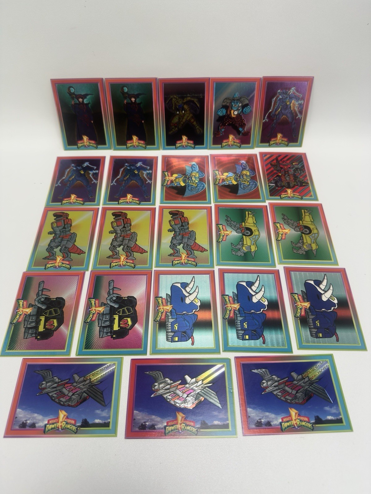 1994 Collect-A-Card Power Rangers Foil Insert Subset Card Lot of 23 Zords Rita