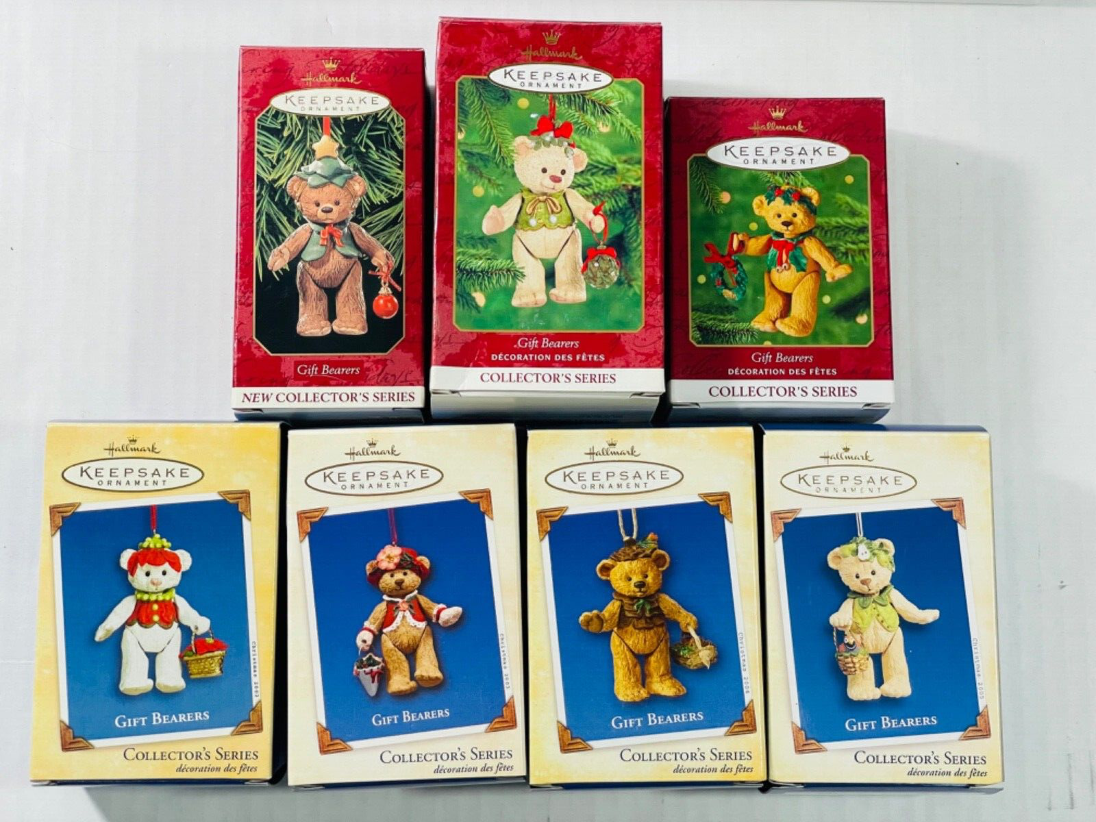 Hallmark Gift Bearers Ornaments Complete Series Lot of 7 1999-2005 Porcelain