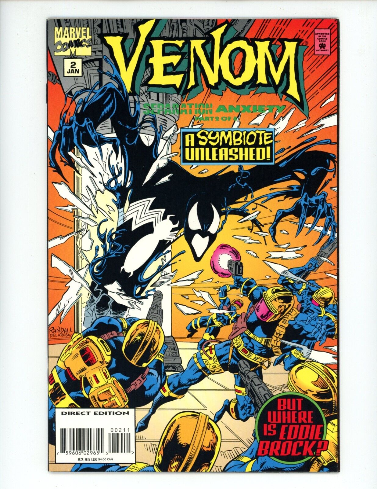 Venom Separation Anxiety #2 Comic Book 1995 NM- Ron Randall Marvel Comics