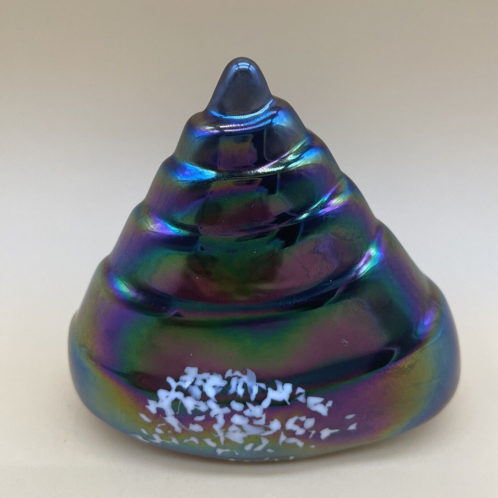 VTG Hawaiian Handblown Volcanic Glass Pele's Iridescent Collectible Paperweight