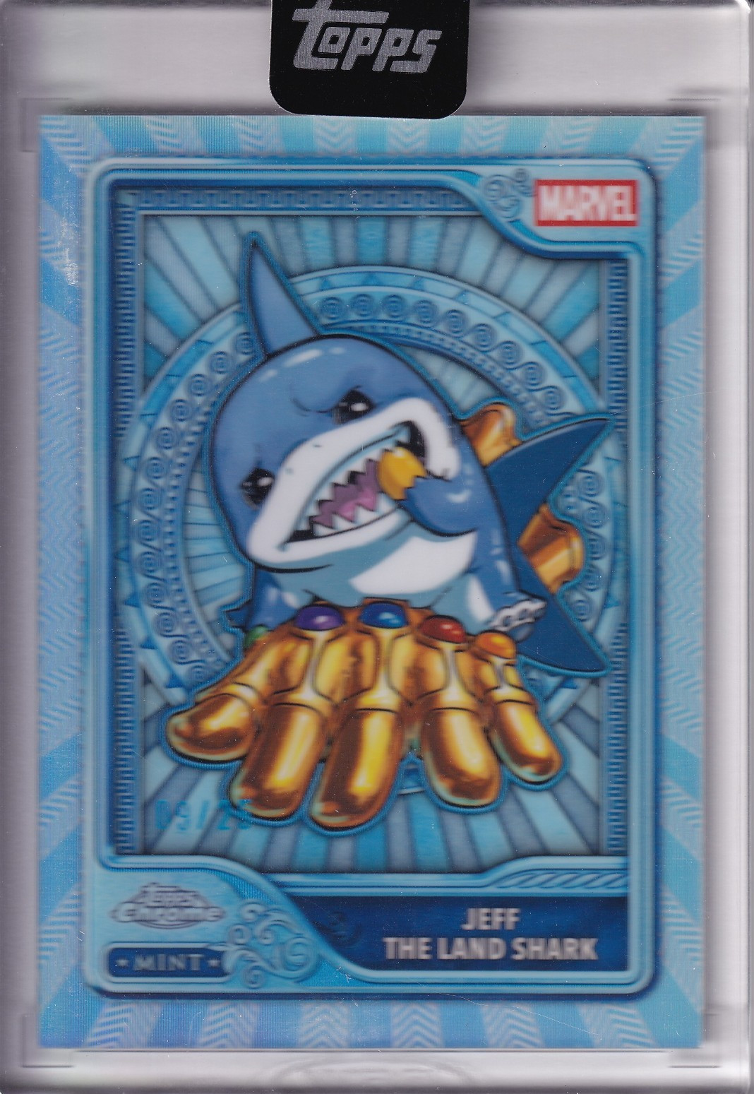 2026 Topps Mint Marvel JEFF THE LAND SHARK #4/25 #123 Platinum Sealed Case Hit