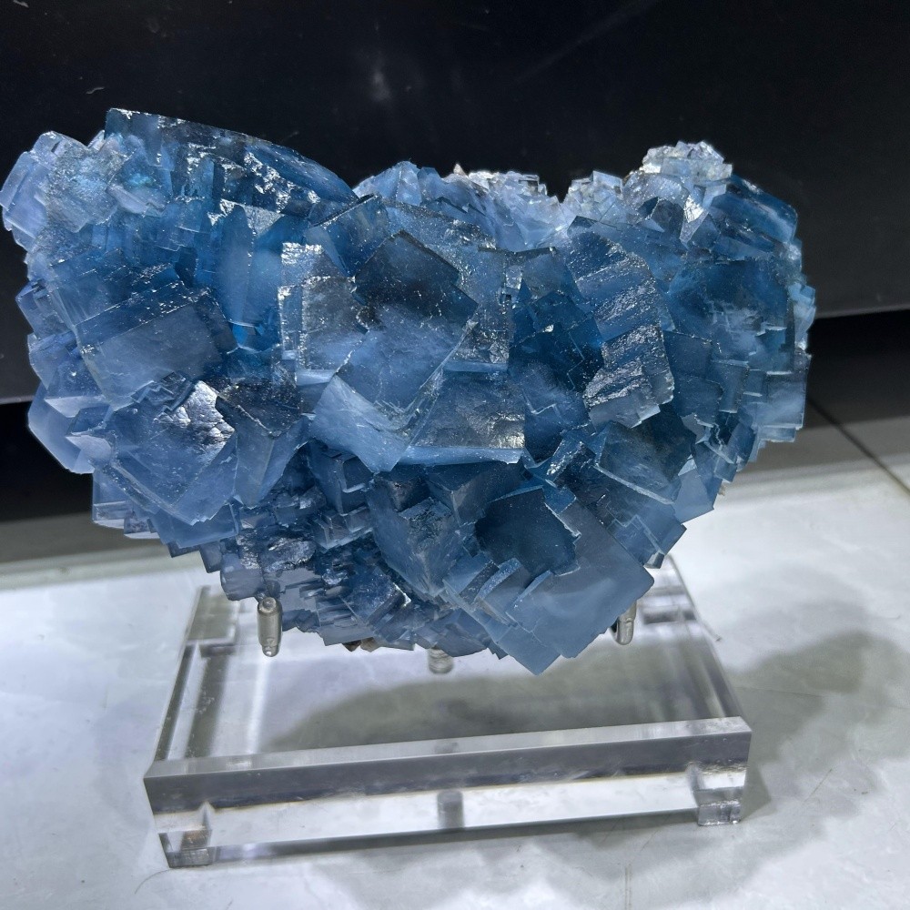 11.3LB Rare Natural Blue Fluorite Mineral Specimens Crystal Quartz Healing+Stand
