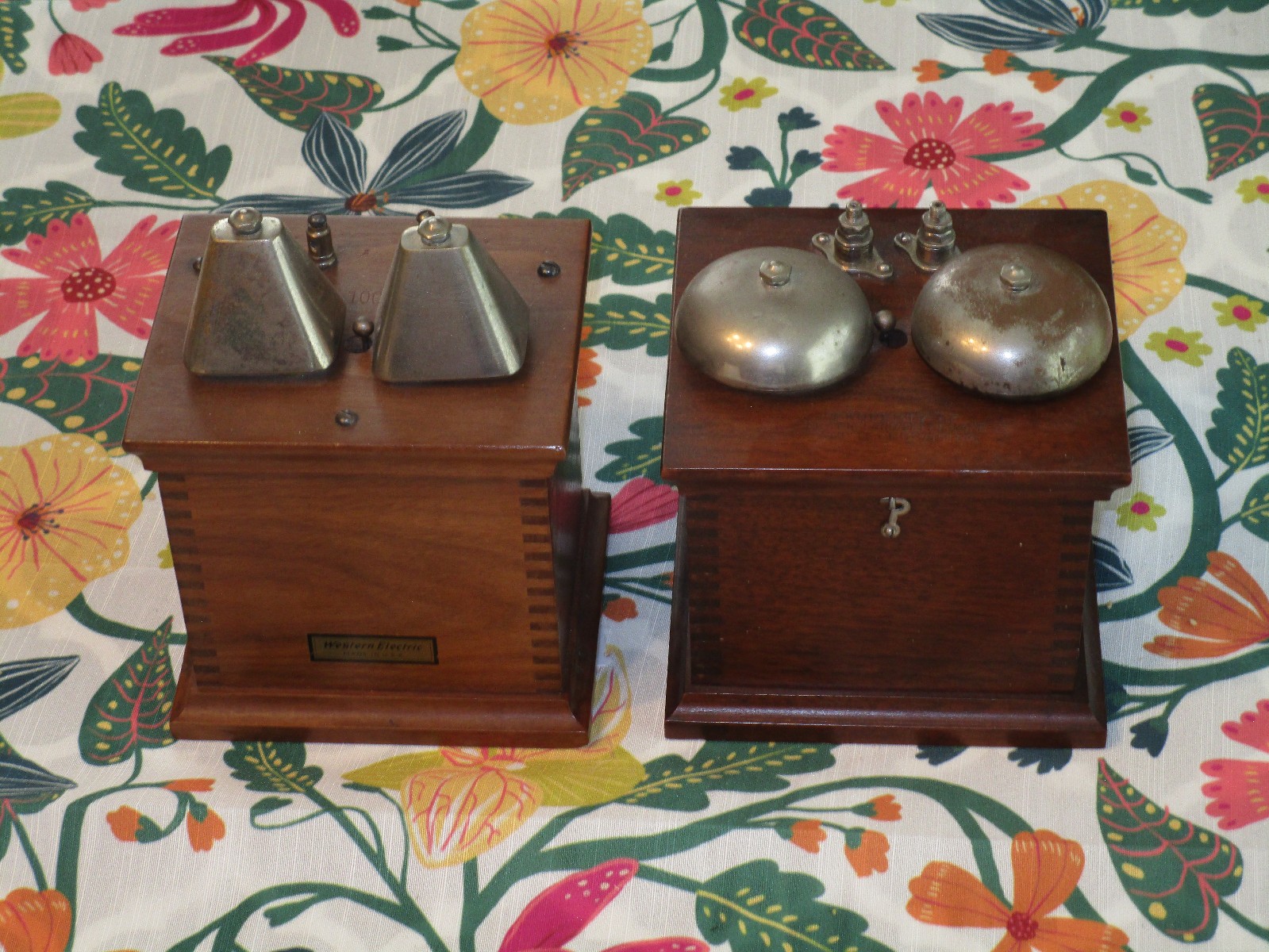2 Beautiful Early Western Electric Telephone Extension Bells One Pos Before WE