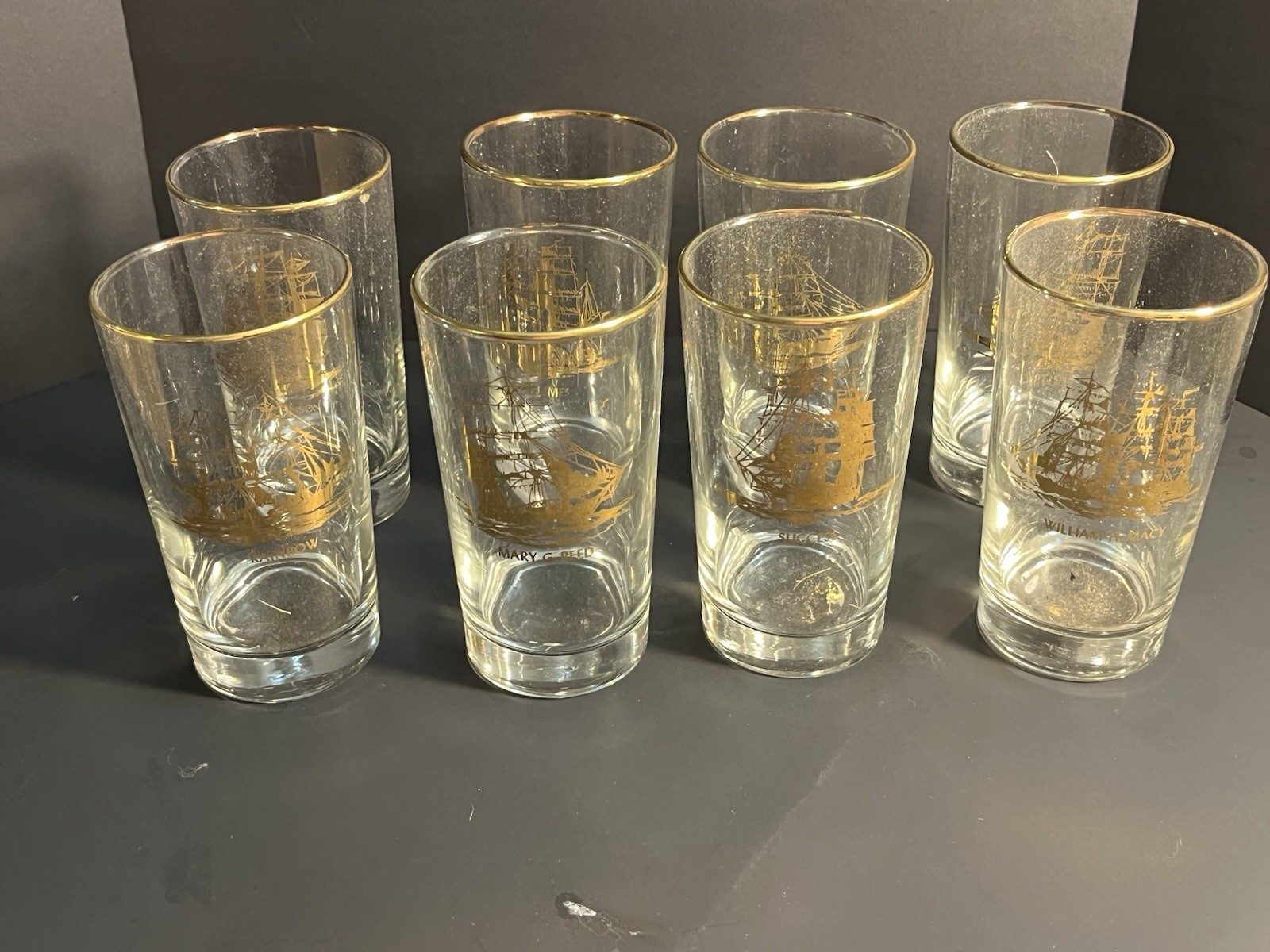 8 Vintage Seamen\'s Bank Highball Glasses 5\