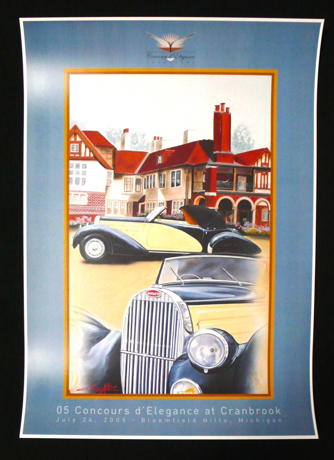 1937 BUGATTI 57C Stelvio Cabriolet Cranbrook Concours ENZO NASO Fine Art Poster 