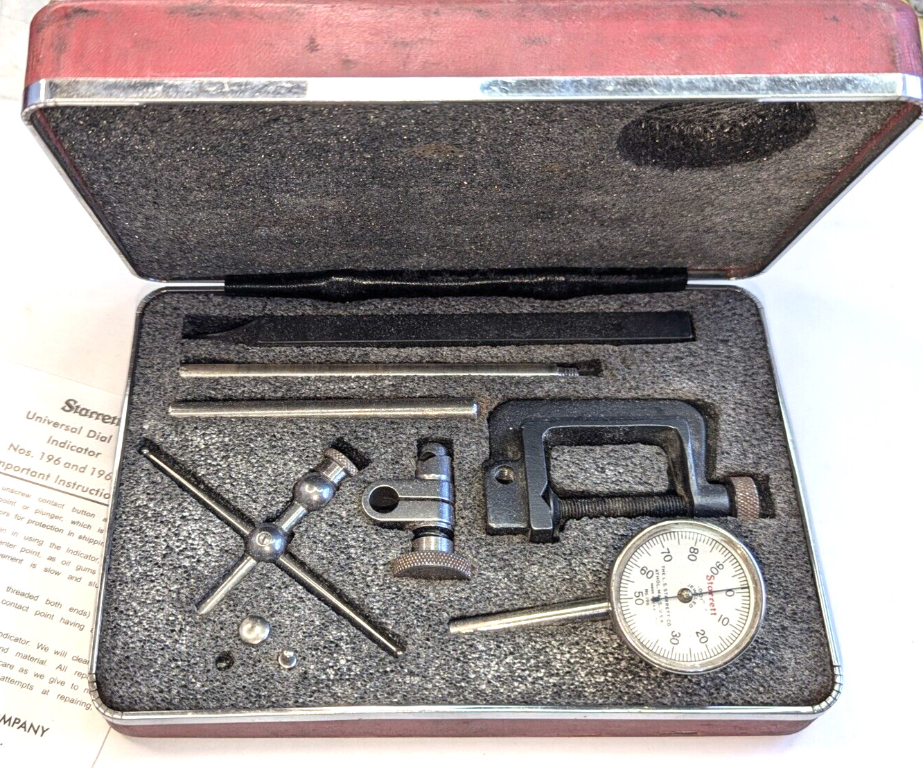 STARRETT 196 DIAL INDICATOR SET / Incomplete Set Used