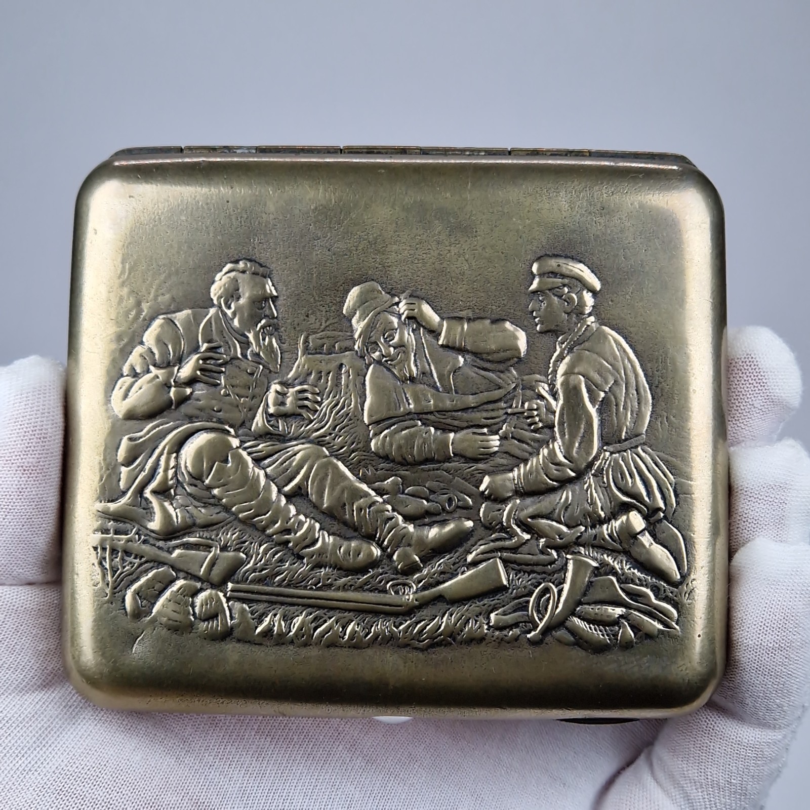 Vintage Soviet Cigarette Case Hunters Artel Pobeda Moscow USSR 1950s Portcigar