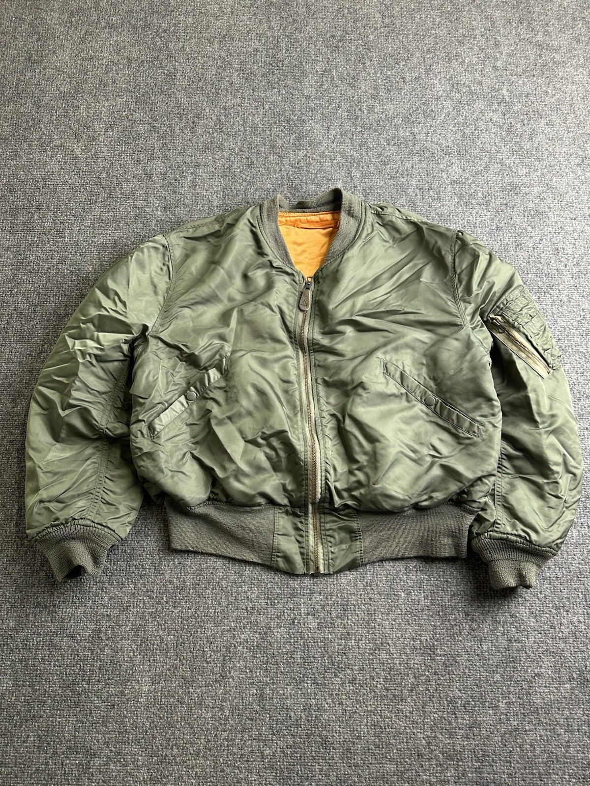 Men's 1969 Alpha Industries USAF L-2B Military Flight Bomber Jacket, Size XL