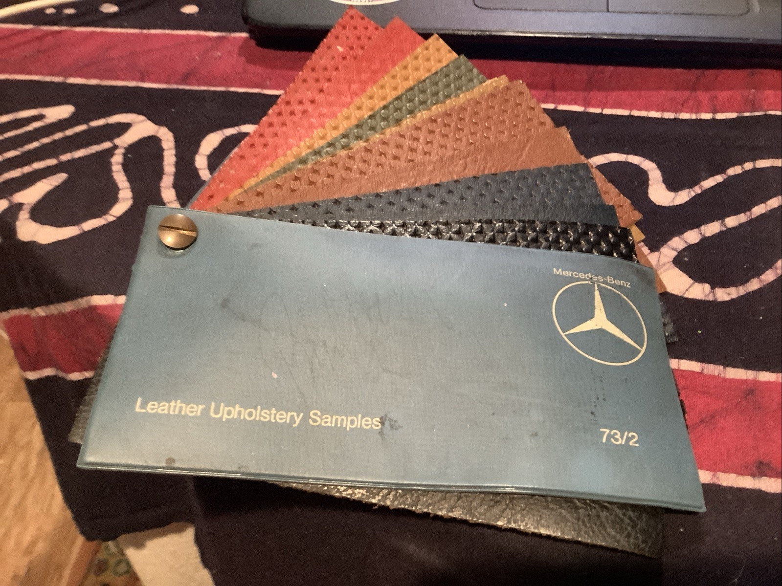 Mercedes Benz Vintage Leather Upholstery Swatches/Samples, Oem