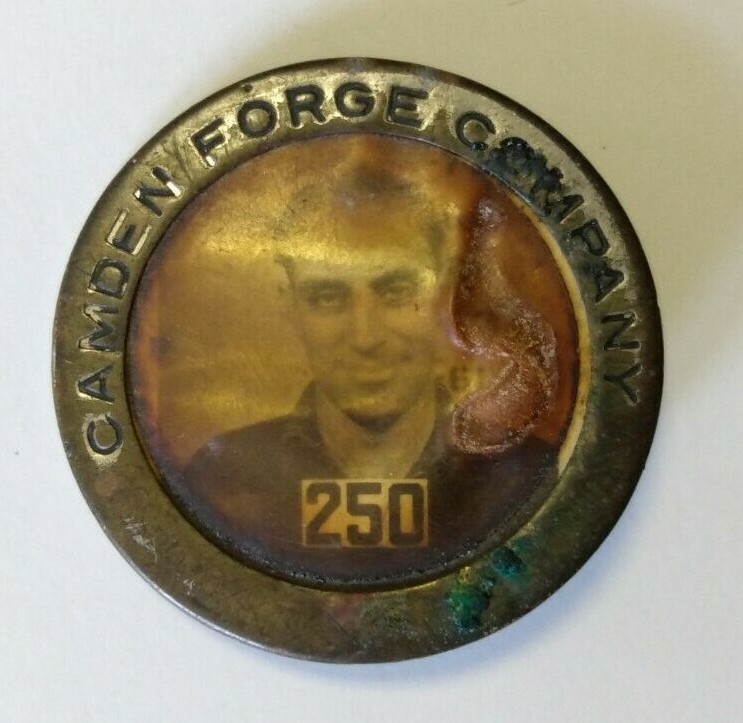 Vintage Camden Forge Company New Jersey Employee I.D. Badge Pin