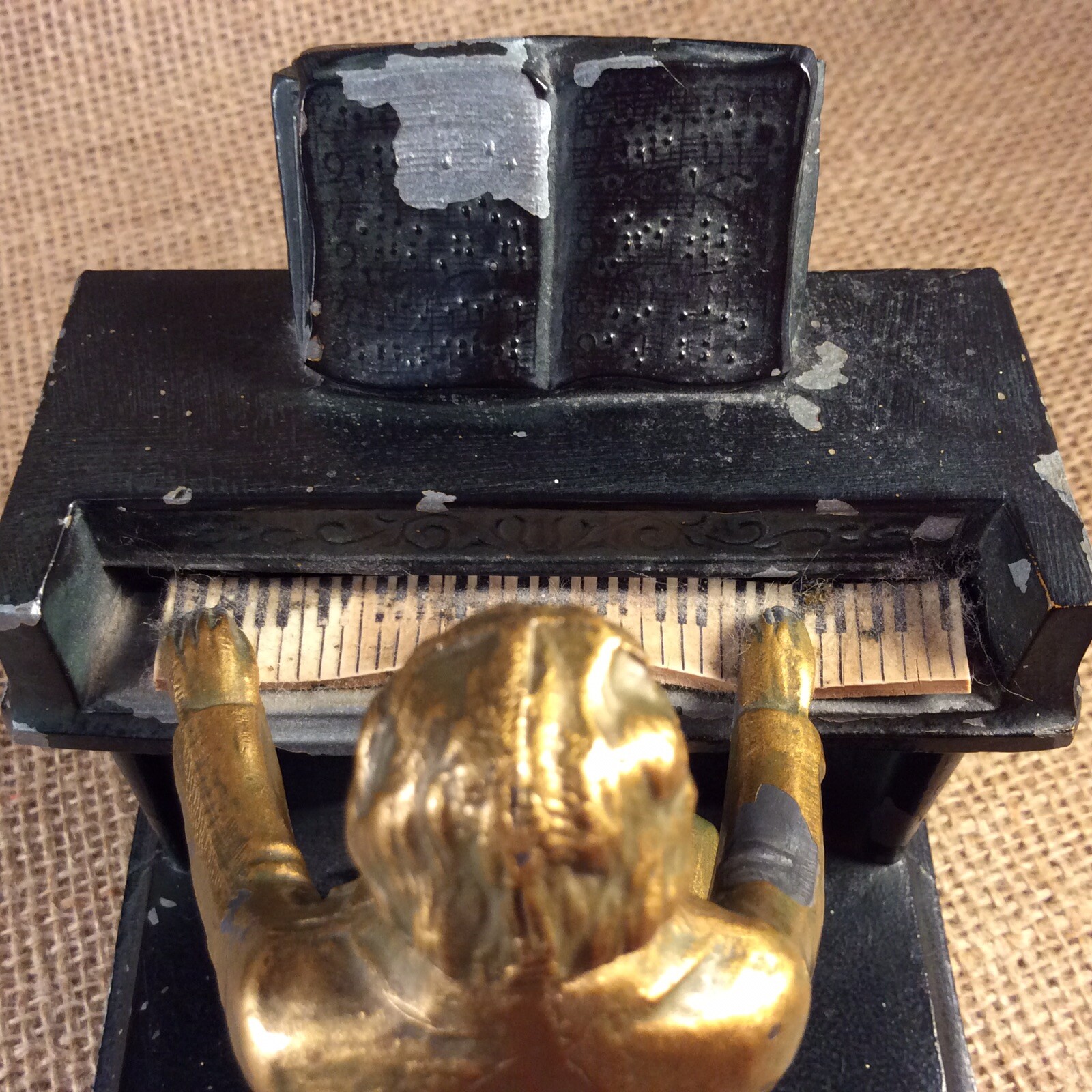 Antique Beethoven Piano Bookends JRVHL 1932 J. RUHL  J.B. HIRSCH Pianist Music