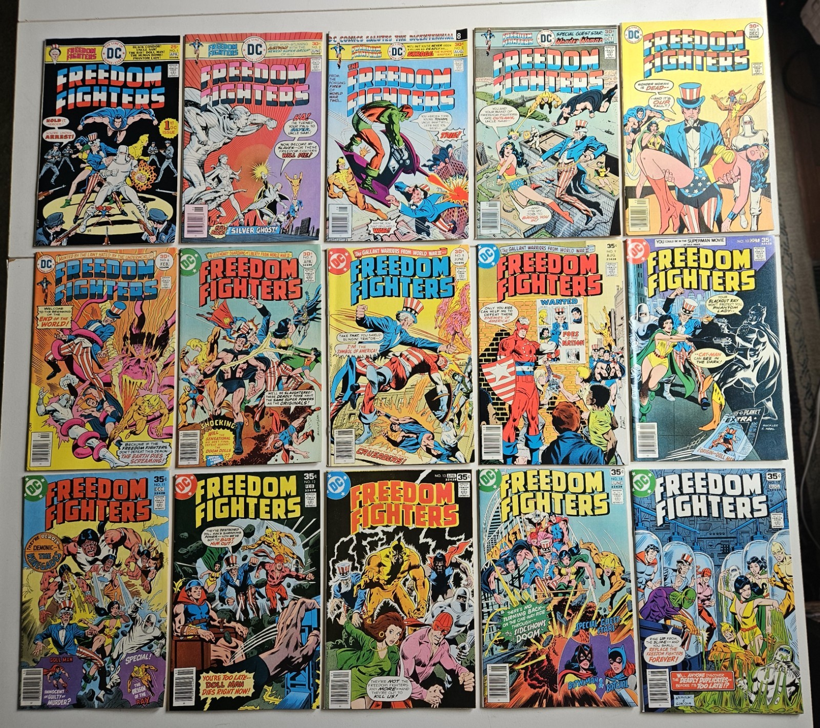 Freedom Fighters 1-15 Complete Run DC Comics Bronze Age