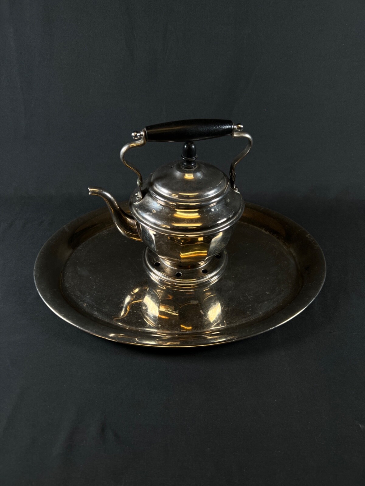 Vintage JOS. HEINRICHS Copper Tilt Tea Pot Hot Water Server with TRAY RARE Vintage JOS. HEINRICHS Copper Tilt Tea Pot Hot Water Server with TRAY RARE