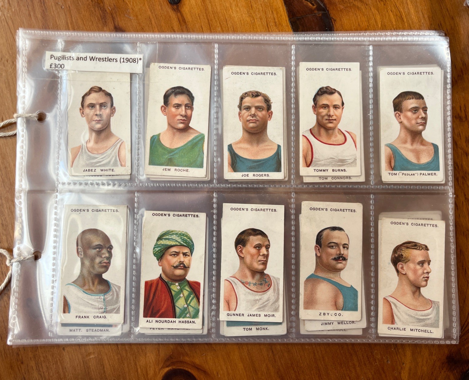 OGDENS PUGILISTS & WRESTLERS BOXING CIGARETTE CARDS A FULL SET OF 50 ISSUED 1908