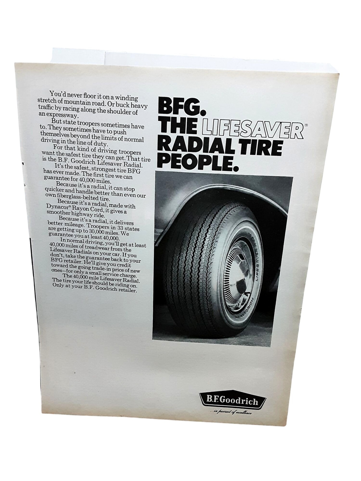 1971 BF Goodrich Radial Tire People Original Print Ad
