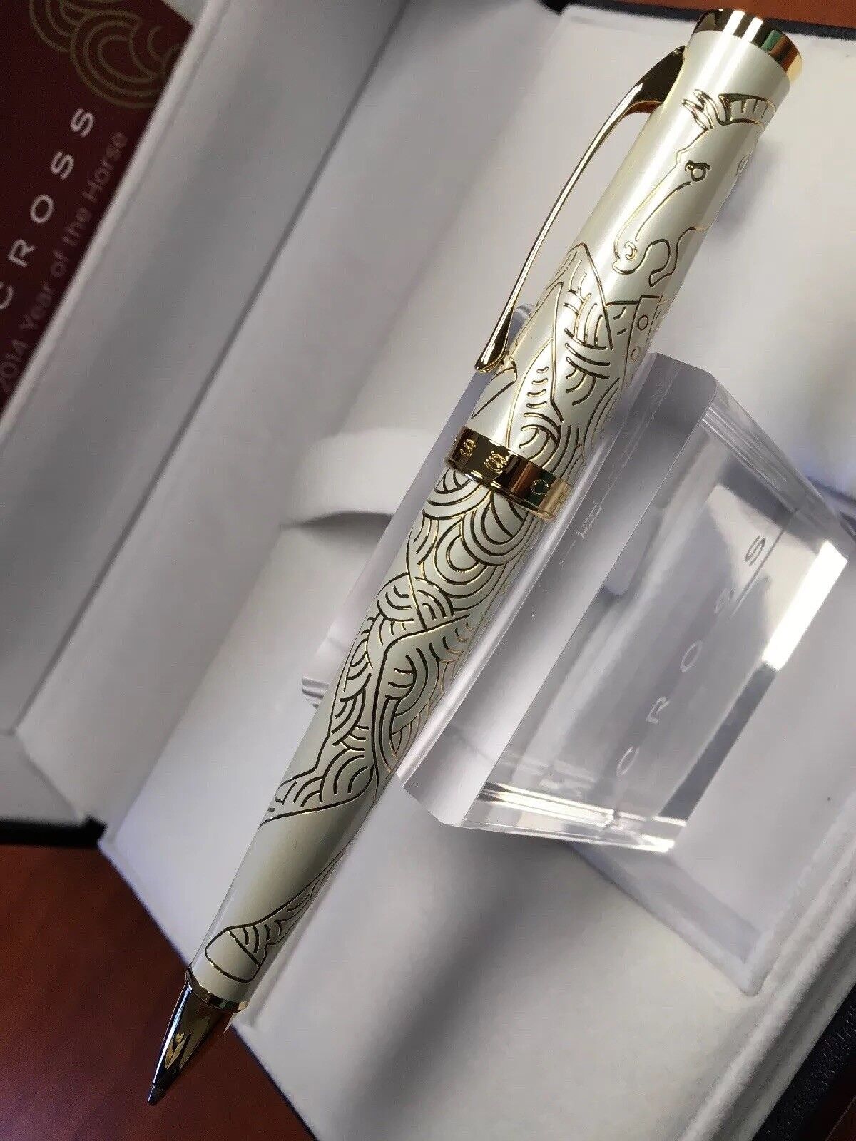 Cross Sauvage 2014 Year Of The Horse Imperial White Lacquer Ballpoint Pen