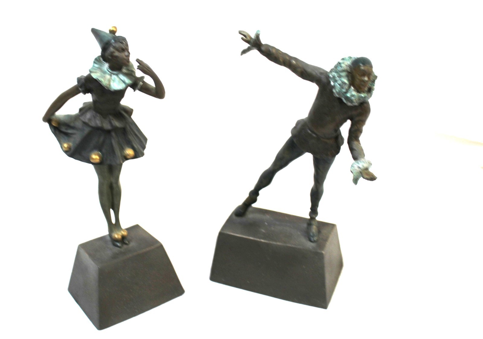 Pair ,Art Deco Bronze figurines , Clowns ,After S Lipchytz 