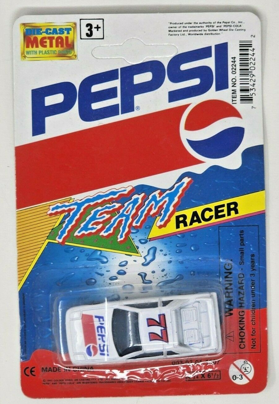 Vintage 1993 Golden Wheel Pepsi Team Racer Pontiac Fiero #77 Die-Cast Car HW16